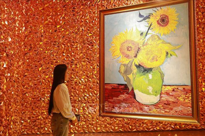 165 tác phẩm bản quyền của danh họa Vincent Van Gogh từ Pháp được tái hiện bằng công nghệ trình chiếu và nghệ thuật số lần đầu tiên tại Hà Nội. (Ảnh: Khánh Hoà/TTXVN)